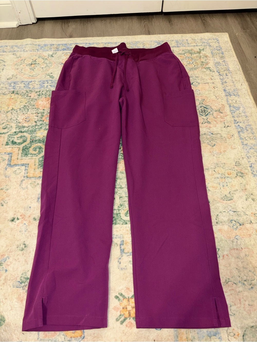 Women's Magenta mandala Scrub Pants with Pockets